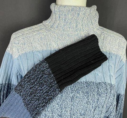 Marsh Landing  blue and black turtlenevk sweater