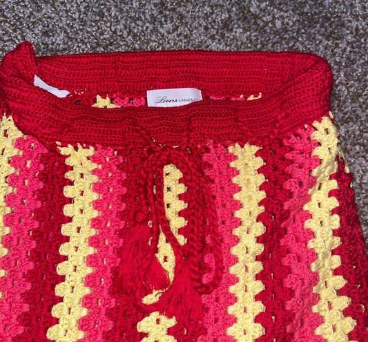 Lovers + Friends  Crochet Knit Mini Bodycon Skirt