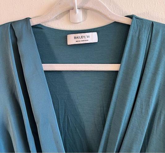 Bailey 44 Dress Venus Twist-Front Mixed-Media Dress in Gulf (Teal Blue) Sz M GUC