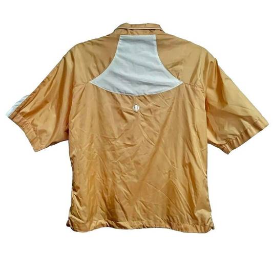 Sunice Sunita Women’s Short Sleeve Wind Breaker Jacket Shirt Small Yellow White