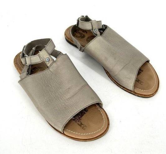 Sorel  Ella Mule Ankle Strappy Roman Sandal Grey Beige Leather Women’s Size 7.5