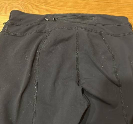 Lululemon  size 6 black leggings-pilling noted on butt and groin area price as is