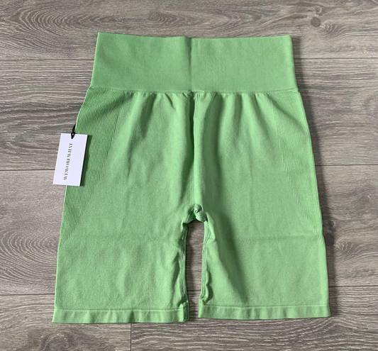 We Wore What NEW  Fair Green Seamless Biker Shorts