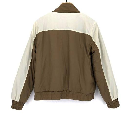 Zyia  Reversible Teddy Bomber Jacket Brown Cream XL