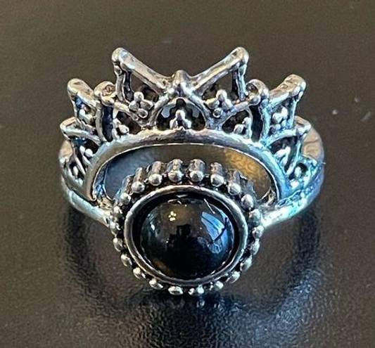 Onyx  stone S925 silver tribal ring size 8.5