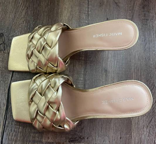 Marc Fisher Gold Heeled Sandals