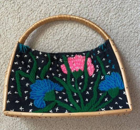 Super unique hand embroidered woven hand bag