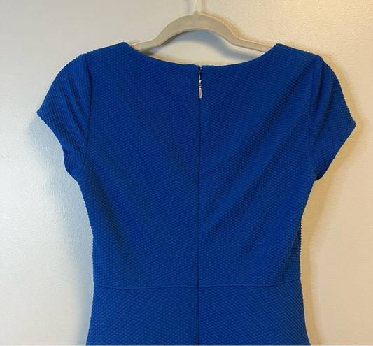 Rebecca Taylor  Dress Short Sleeve Diamond Texture Dress in Royal Blue Sz 2 GUC