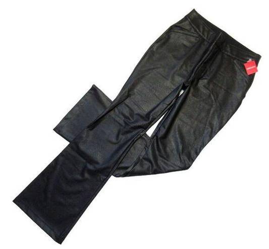 Spanx NWT  20457R Leather-Like Flare in Black Faux Pull-on Pants XL x 33