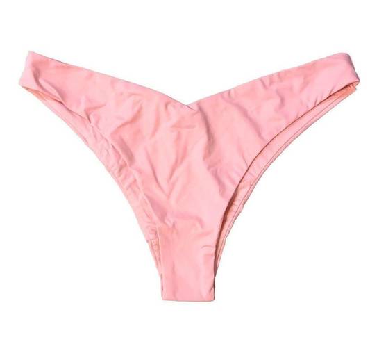 We Wore What  Delilah Mid-Rise Bikini Bottom Pink Size Large New With Tags