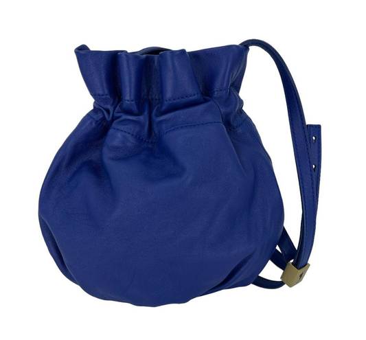 Polo  Ralph Lauren Blue Leather Pony Pouch Bucket Bag