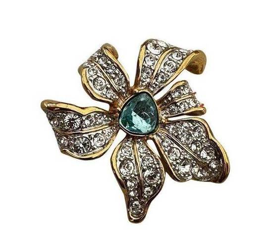 Vintage Nolan Miller Rhinestone Flower Pendant