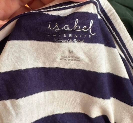 Isabel Maternity  Blue and White Striped Top Size Medium NWT