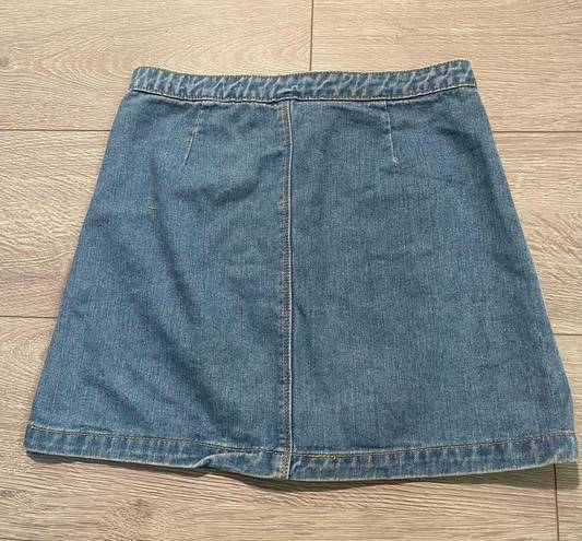 Brandy Melville  Blue Buttoned Denim Jean Skirt