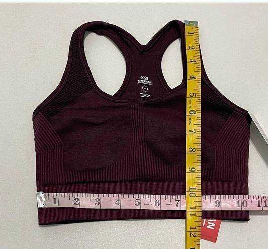 Good American  Women's Knockout Seamless Scoop Sports Bra Bordeaux Red 00 XXS