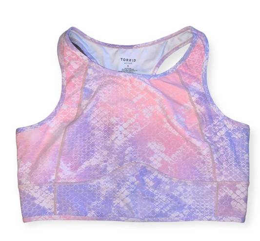 Torrid  longline pastel snakeskin sports bra