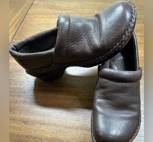 Born concept BOC Born Peggy BC6632 Brown Leather Slip On Clog Shoes Women's Size 9