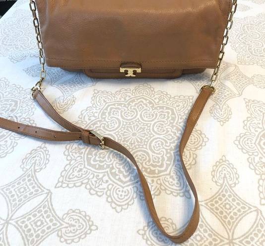 Tory Burch Large  Sammy Messenger Royal Pebbled Leather Fold-over Crossbody Purse