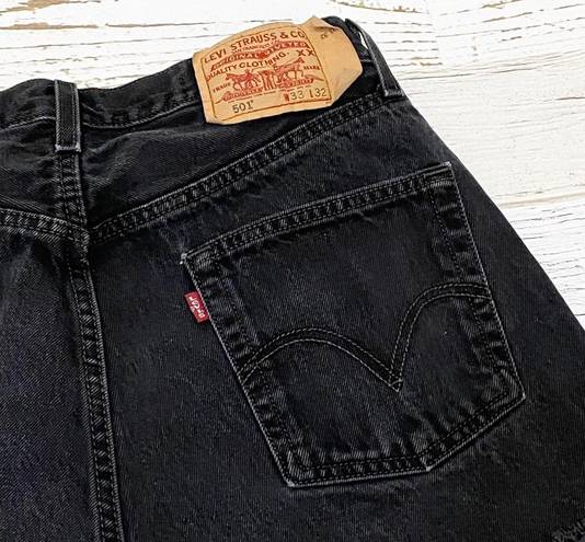 Levi’s 501 Black Denim Cutoff Shorts Waist 32