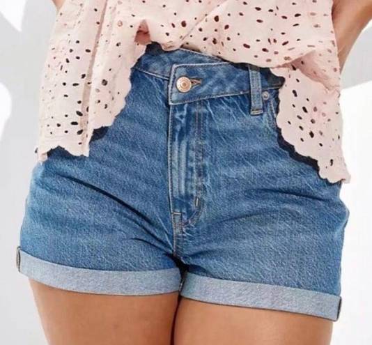 American Eagle Highest Rise Cross Over Mom Jean Shorts