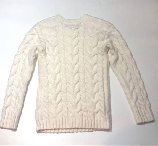 Rachel Parcell  White Cable Knit crew neck sweater