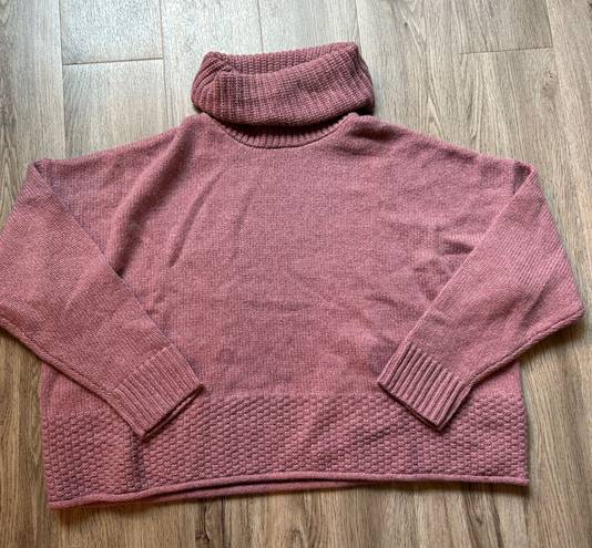 Madewell Merino Wool Sadler Turtleneck Oversize Sweater Purple Pink Size XL NWOT