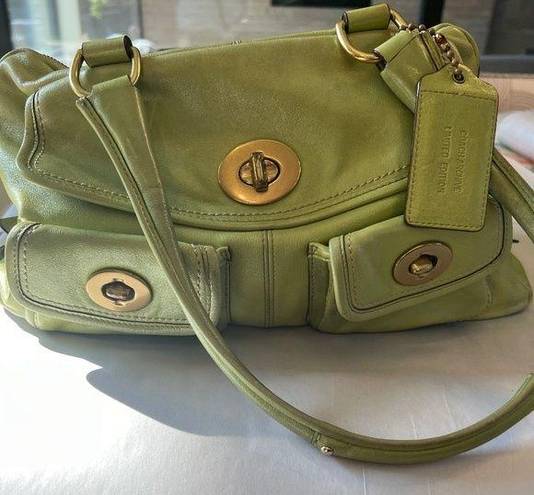 Coach  Legacy Peyton Limited Edition bag pearlize green leather