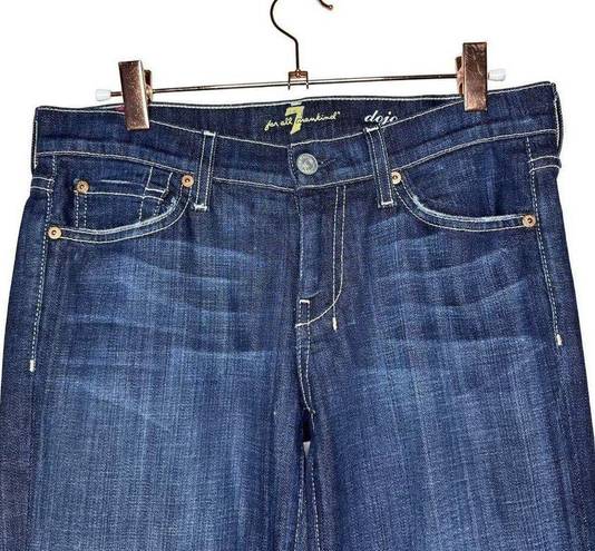 7 For All Mankind Dojo Original Trouser Jeans Low Rise Wide Leg Size 26 x 29