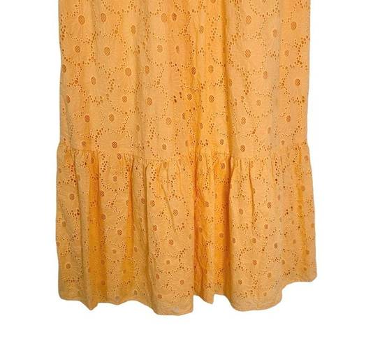 Rails  Tina Embroidered Eyelet Cotton Midi Dress in Marigold Size S NWT