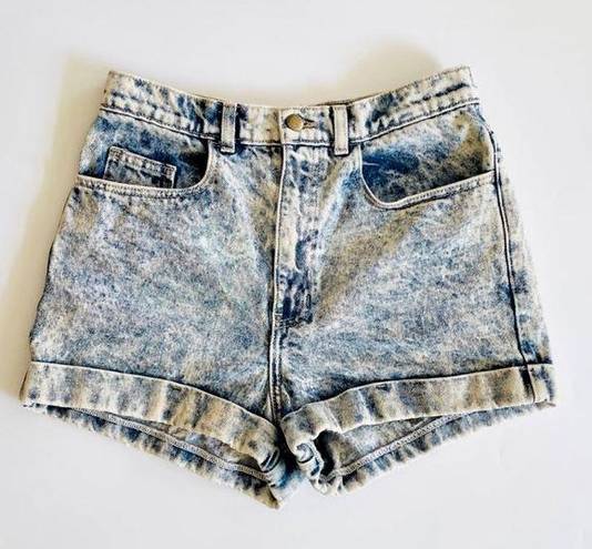 American Apparel  High-Rise 90s Acid Wash Denim Shorts, Size 24W