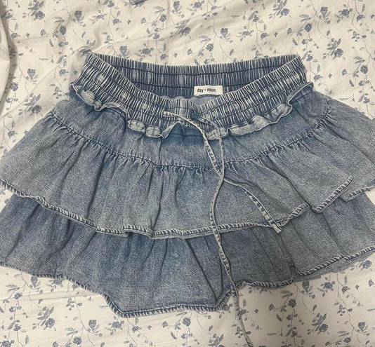 Ruffled Jean Skirt Size M