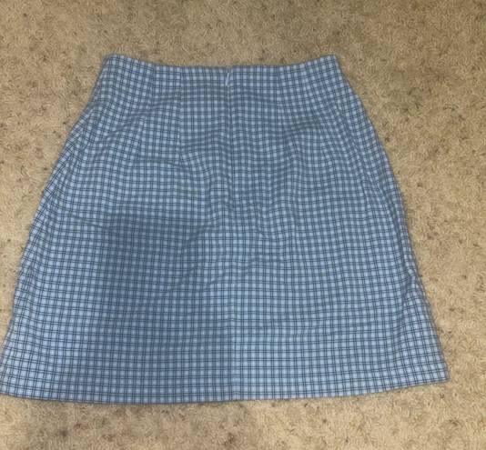 Brandy Melville Blue Plaid Skirt