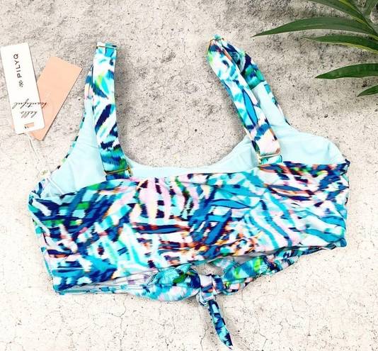 PilyQ  Palmas Blue Tropical Knot Bikini Top