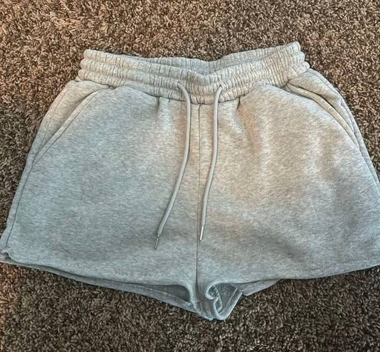 Gray High Waist Sweat Shorts Size M