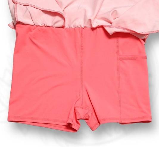 Kyodan  Geo Print Golf Tennis Skort Coral Pink & White Shorts Ball Pocket Size XS