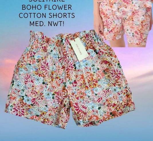 Solitaire BOHO FLOWER COTTON SHORTS MEDIUM NWT