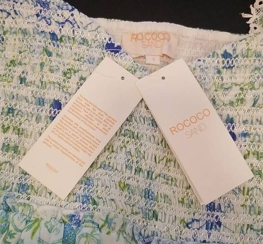 Rococo 💕 SAND💕 Elan Maxi Dress ~ Green Blue Floral Print 100% Cotton  Small NWT