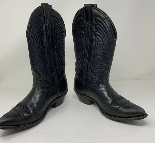 Laredo Rhonda Leather Embroidered Block Heel Pull On Western Cowboy Boots Shoes