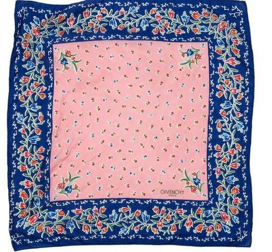 Givenchy Vintage  Paris Pink & Blue Floral Scarf Wraps