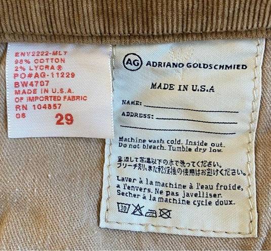 AG Adriano Goldschmied  Mid-Box Tan Corduroy Skirt