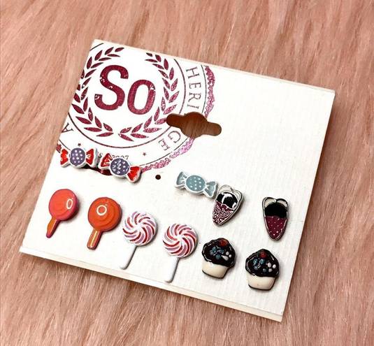 SO  Heritage Sweets Candy Ice Cream Cake Stud Earring Set