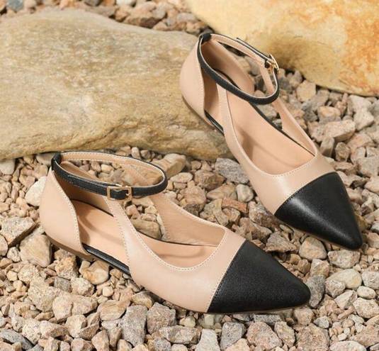 Women's Pointed Toe Flats With Ankle Strap, Summer 2024 Size 7.5