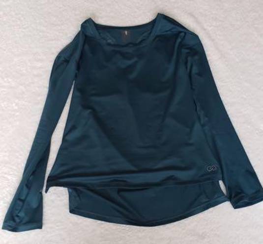 Calia by Carrie Teal Mesh Back Long Sleeve Top