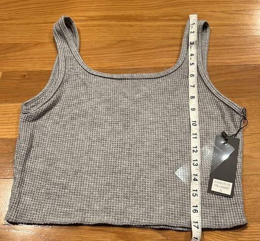 Kimberly Nwt   c womens waffle knit crop top size large .