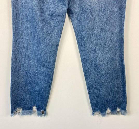 Good American NWT  Good Vintage Jeans Distressed Frayed Hem Sharkbite Straight 27