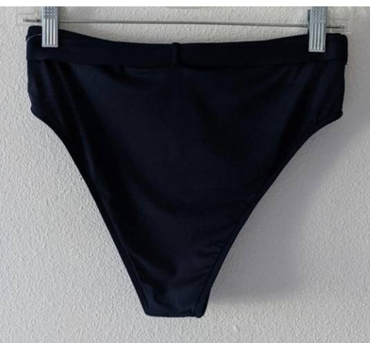 We Wore What  Women's Emily Belted Bikini Bottom Navy Size XL NWT