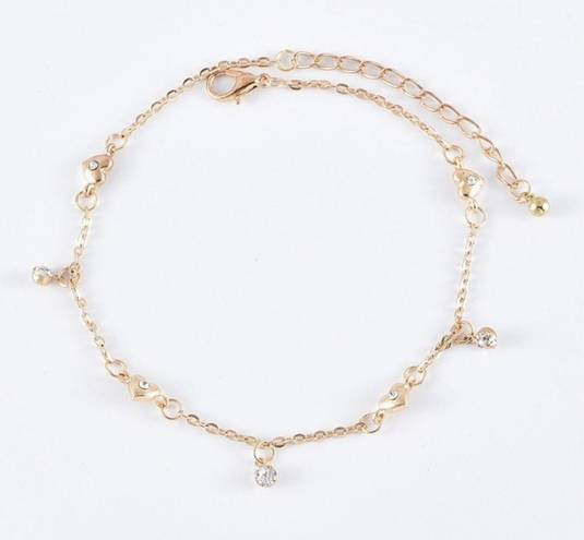 14K Gold Plated Layered Love Heart Butterfly Anklet for Women