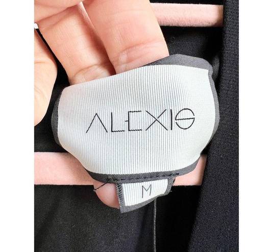Alexis NWT  Pintucked Sleeve V Neckline Fia Mini Dress Black Women's Size Medium