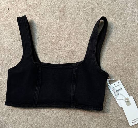 Good American DENIM LIGHT COMPRESSION BRA | BLACK269 SIZE M