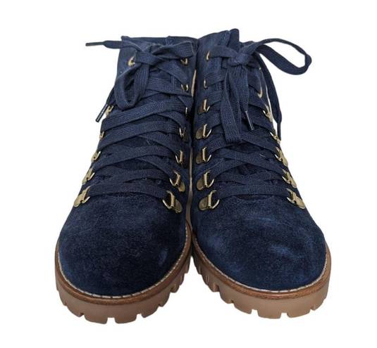 Jack Rogers Poppy Flannel Hiker Lug Boots Blue Suede Size 6.5